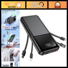 20000mAh Portable Charger with Built-in Cable, Fast Charging Power Bank, USB Bat