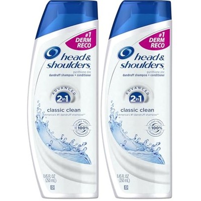 Head and Shoulders Classic Clean 2-in-1 Anti-Dandruff, 8.45 Fl Oz - 2 Pack