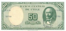 Chile - 50 Pesos - ND (1960) - P126 - UNC