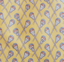 VINEYARD VINES  BOYS / TEENS SILK DRESS TIE  YELLOW  LACROSSE  52"