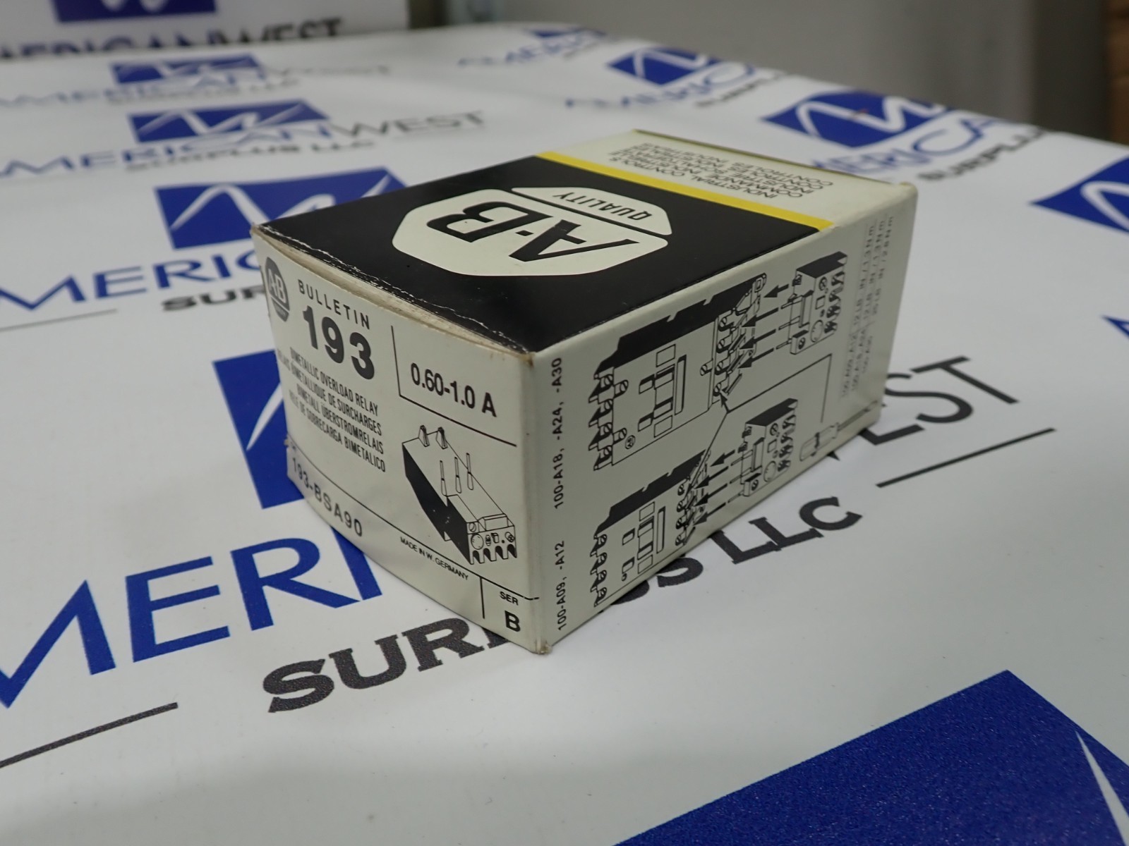 Allen Bradley 193-BSA90 Bimetallic Overload relay Ser B 0.60A-1.0A NEW