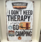 Wanderlust Camping Metal Sign Distressed Rustic Rectangle Vertical Wall Hanging — photo 1