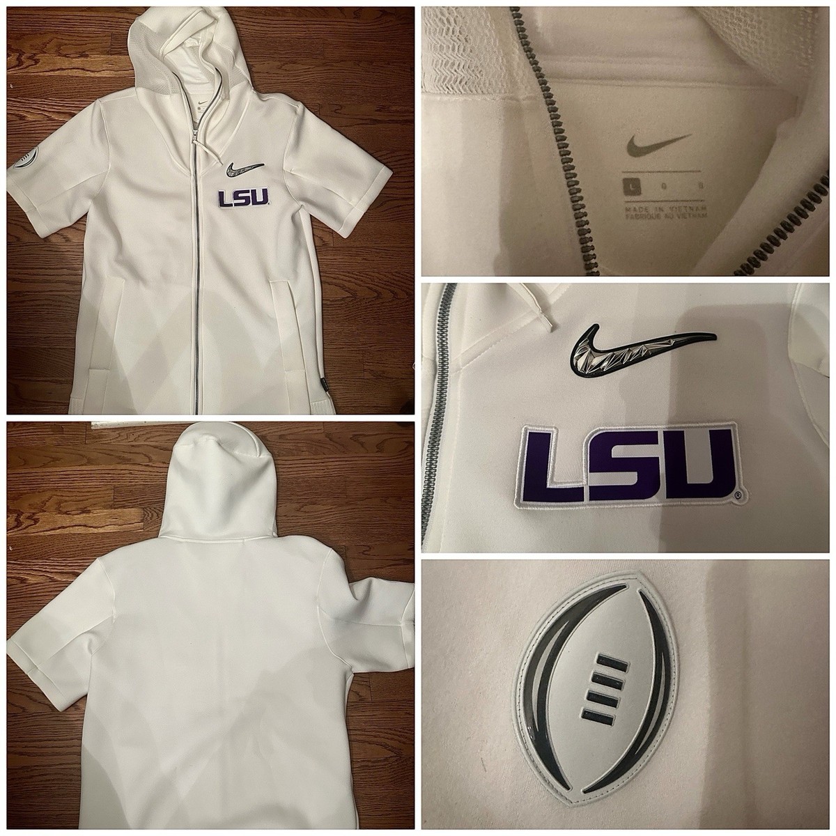 lsu football team issued Nike CFP Playoff Travel Player Sweatshirt Hoodie L