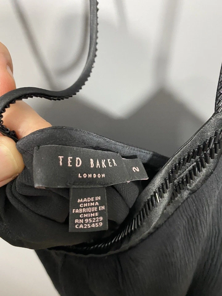 TED BAKER HALTER NECK Top - Size 2 UK10 - Silk - Great Condition - Women’s - Image 2 of 3