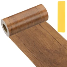 4.7x33' Self-Adhesive Wood Grain Repair Tape with Scraper, Dark Brown Wood
