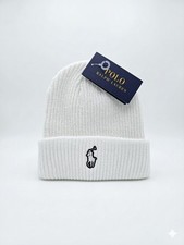 Unisex Polo Ralph Lauren Knitted Hat Warm Winter Ski Skull Cap White