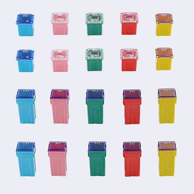20 Stück Jcase Blocksicherung Mini Auto Sicherung 20A/30A/40A/50A/60A, Standard 