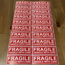 20pcs FRAGILE HANDLE WITH CARE 1"x3" FRAGILE Stickers Packaging Safety Mailing
