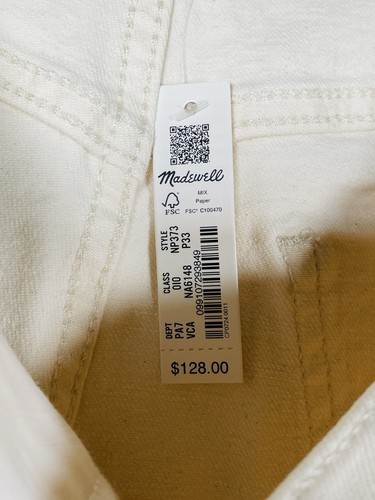 Jean Madewell W 33P The Petit Perfect Vintage Pierna Ancha Vintage Lona Nuevo con Etiquetas - Imagen 12 de 14