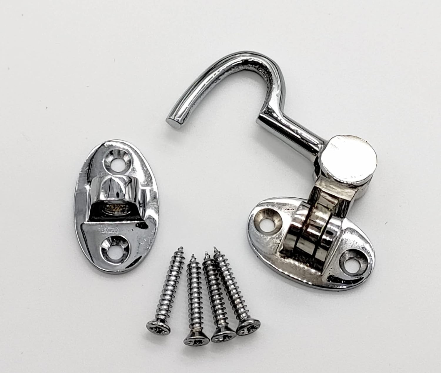 Chrome Cabin Hook 2 Inch Cabin Hook & Eye Silent Catch Door Latch Holder with S