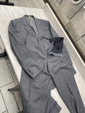A DEAL OUTSTANDING Brooks Brothers 1818 Suit Super Wool NICE Sz 44L Gray Stripe