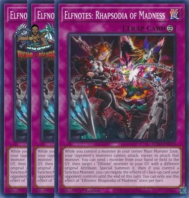 Yugioh! 3x Elfnotes: Rhapsodia of Madness BPRO-EN072 Common 1st Ed NM