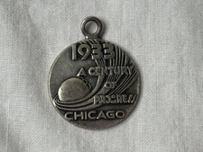 World's Fair Fob Chicago 1933 Keychain A Century Of Progress Green Duck