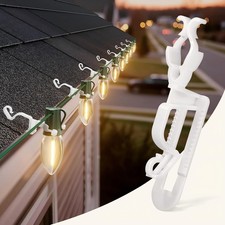 200 Pack, Shingle Gutter Clips for C7 C9 Lights, Christmas Light Clips