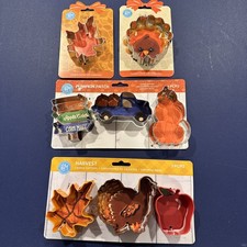 Lot Of 8 Fall Cookie Cutters- Stainless Steel Metal Thanksgiving Cookie Cutter