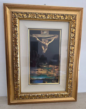 Quadro Serigrafia Raffigurante la Crocefissione di Salvator Dalì Cornice Legno