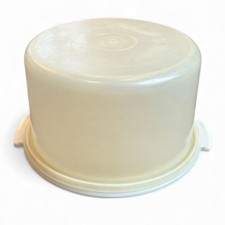 Vintage Tupperware Cake Keeper Carrier Harvest Gold Storage Container 6.5  H
