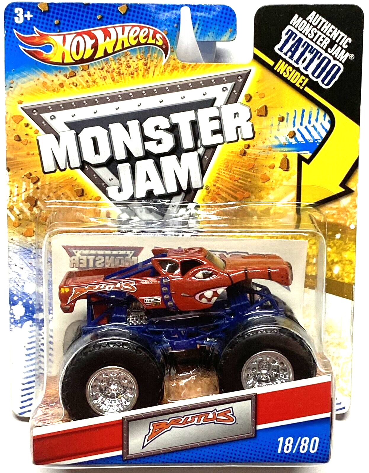 2011 HOT WHEELS 1/64 MONSTER JAM BRUTUS #18/80 TATTOO SERIES