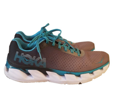 HOKA One One Elevon Running Shoes White/Teal/Gray Women's Size 8.5 Sneakers