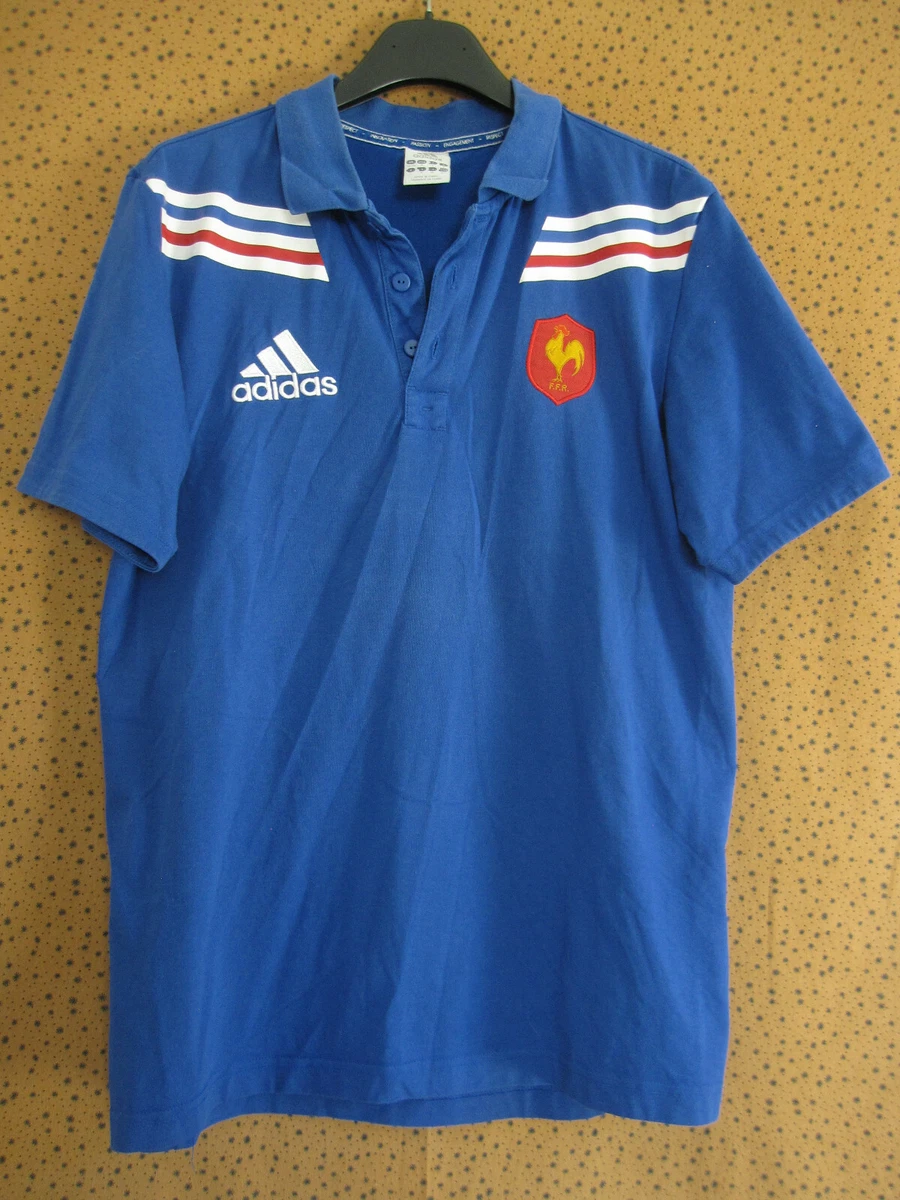 adidas Equipe de France Rugby Vintage Cotton Jersey Polo Shirt - 2 / S