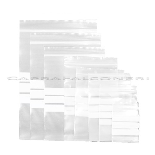 Grip Seal Bags WRITE ON PANEL Self Seal Resealable Zip Lock Clear Poly
