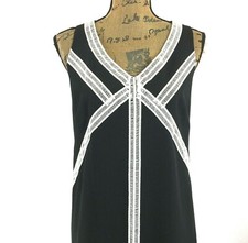 Womens Dress 10 Black White Lace Racerback KELLY & DIANE Work Party NWT