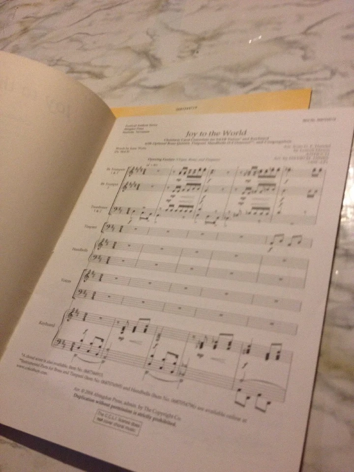 Joy to The World Christmas Carol Concertato para teclado STAB bajo quinteto campanas Foto 3 de 4