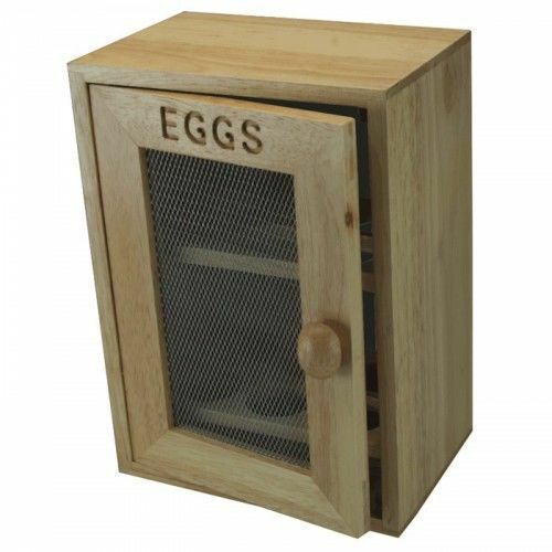 Apollo Housewares Rustic Wooden 12 Egg Storage Kitchen Cabinet - Plain