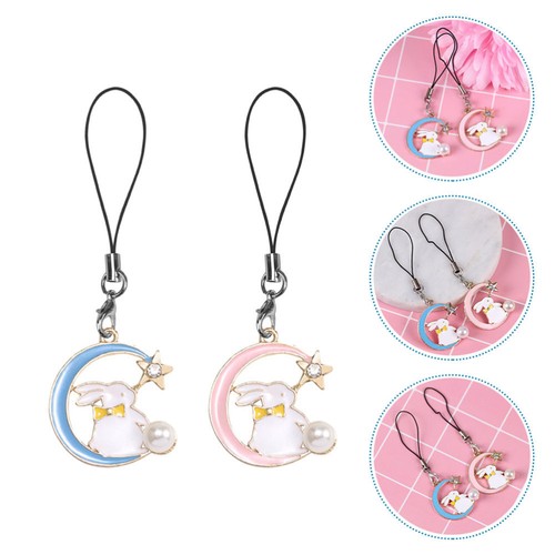 2 Pcs Alloy Pendant Keychain Lovers Men and Women Cellphone Charm Strap - 第 7/12 張圖片