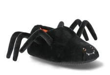 Way to Celebrate Youth Boy's Black Slip-on Spider Design Critter Slippers: 11-4