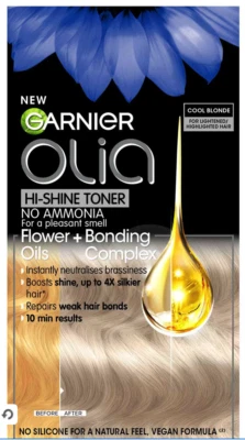 Garnier Olia Hi-Shine Toner 9.1 cool blond kein Ammoniak Blütenöl + Kleben