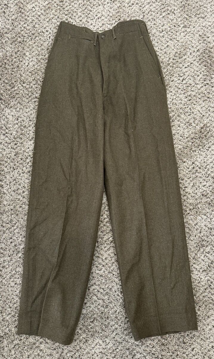 Vintage US Army Pants 26x32 OD Green Wool Serge Field Vintage US Army Pants 26x32 OD Green Wool Serge Field