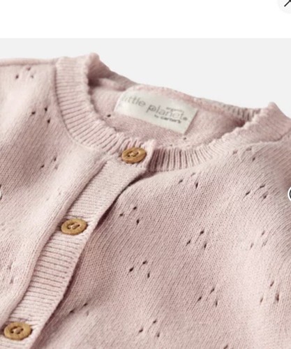Little Planet by Carter's Organic Baby Girls'️ Pointelle Sweater Knit Romper 12M - Picture 2 of 4