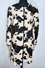 Max Mara Studio Animal Print Faux Fur Coat Jacket size US 10