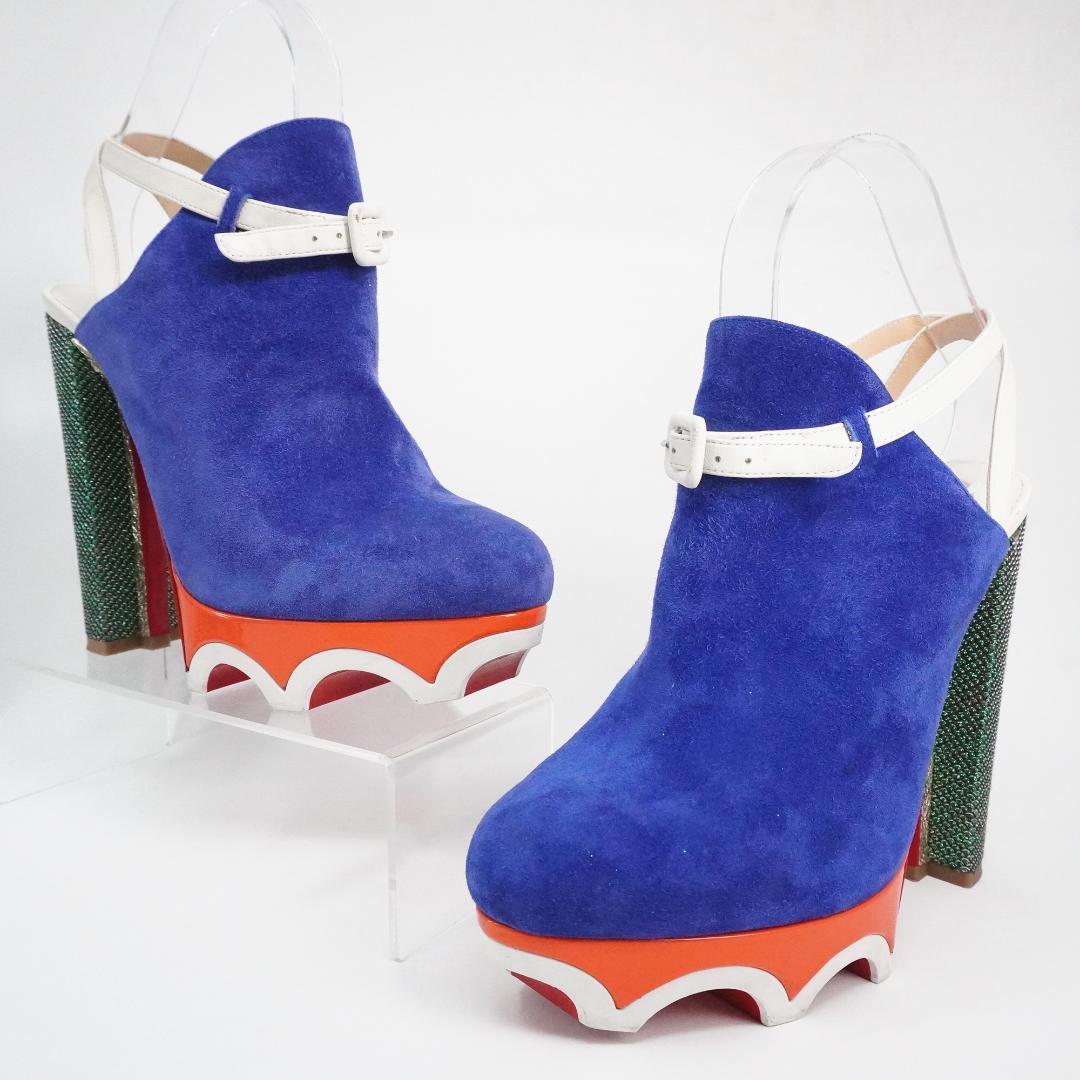 Rare Christian Louboutin Forgeron Mule women's Chunky Heel Sandals