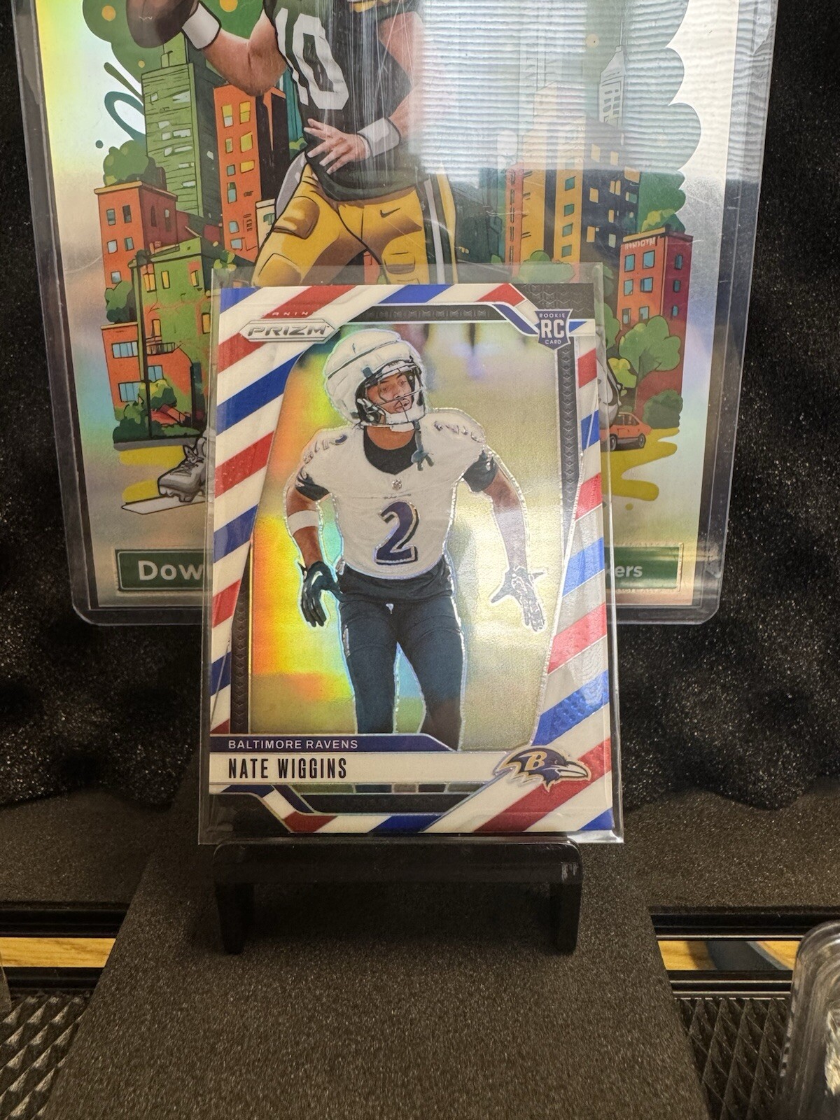 NATE WIGGINS 2024 Panini Prizm Red White Blue RWB RC #380 Ravens Clemson