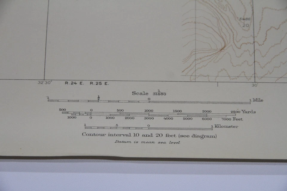 Mapa Topográfico CRÁTERES DE LA LUNA MONUMENTO NACIONAL ID USGS 1947 De Colección 32x25 Foto 3 de 4