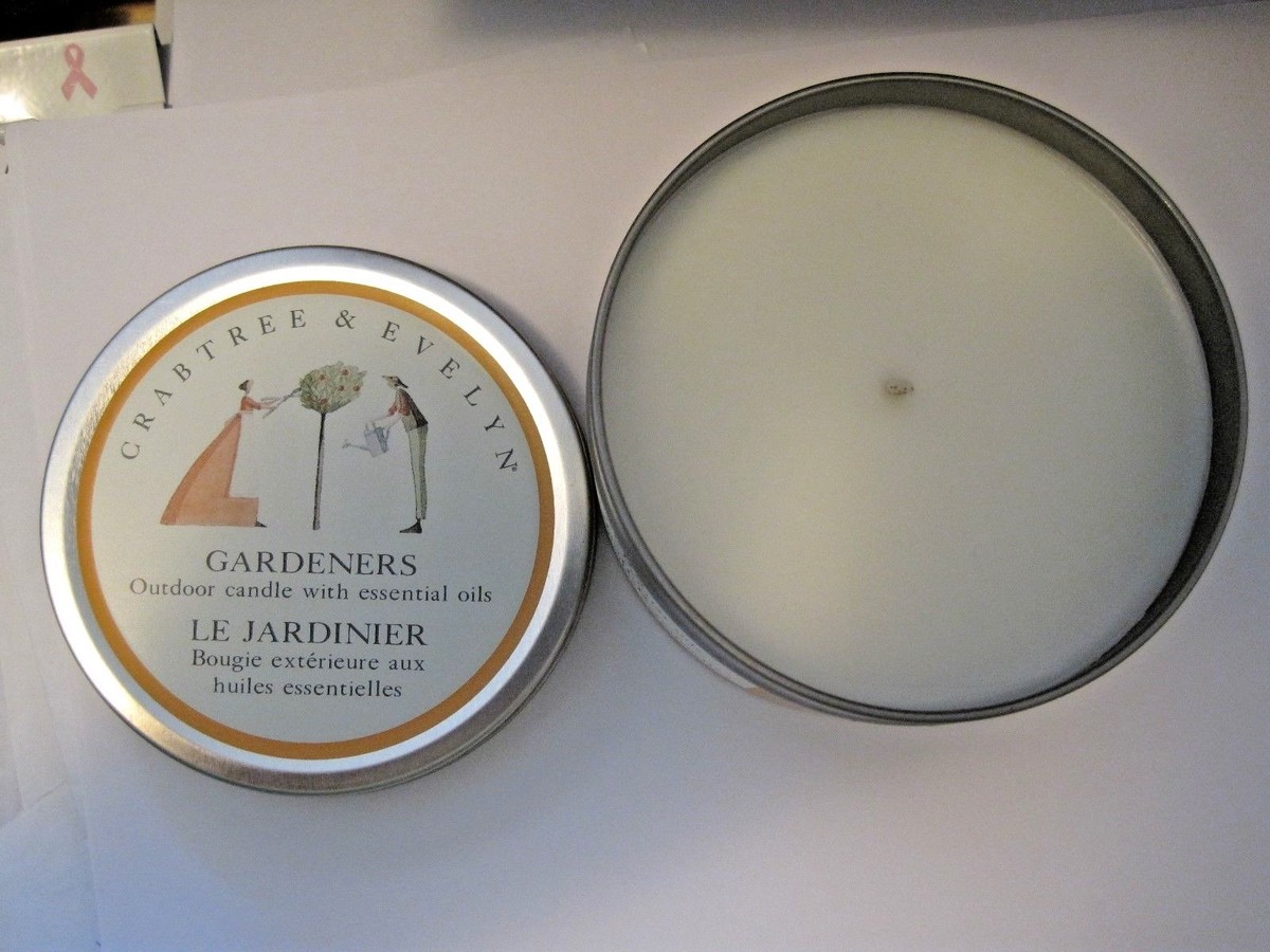 CRABTREE &EVELYN GARDENERS LE JARDINIER OUTDOOR CANDLE 10oz NEW