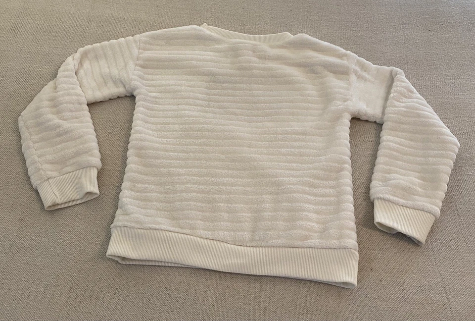 HELLO KITTY Niñas Talla 6X Blanco Imitación Piel Manga Larga Top Lentejuelas Apliques Suave Foto 3 de 4