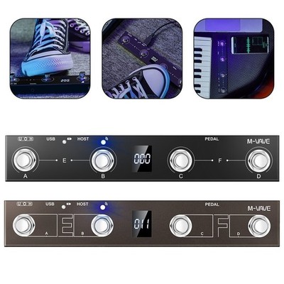 Rechargeable 4 Buttons Footswitch For MIDI Controller For M-VAVE Chocolate Plus