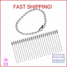 Thinp 100 Pcs Ball Chain Keychain - 4.7 Inch Silver Stainless Steel Chain With 2