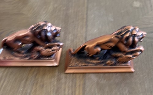 Vintage 2 - Figurine fermacarte LION's CLUB bronzo rame premio 4 1/2" lunghe - Foto 3 di 6