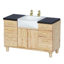 Miniature Sink Cabinet Hand Wash Basin Model 1/12 for Dollhouses Enthusiast