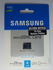 New - Samsung 4GB Class Class 4 - 24 MB - MicroSDHC Card