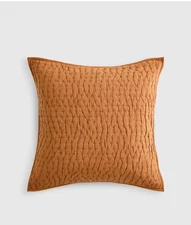 NWT QUINCE EUROPEAN LINEN  COTTON STITCH EURO PILLOW SHAM TERRACOTTA MSRP $34.90