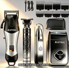 MEN'S BLACK AND SILVER 4-IN-1 CORDLESS HAIR CLIPPERS & BEARD TRIMMER  