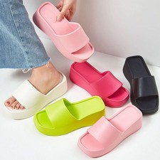 Summer Womens Wedge High Heels Platform Slippers Shoes Casual Peep Toe Sandals