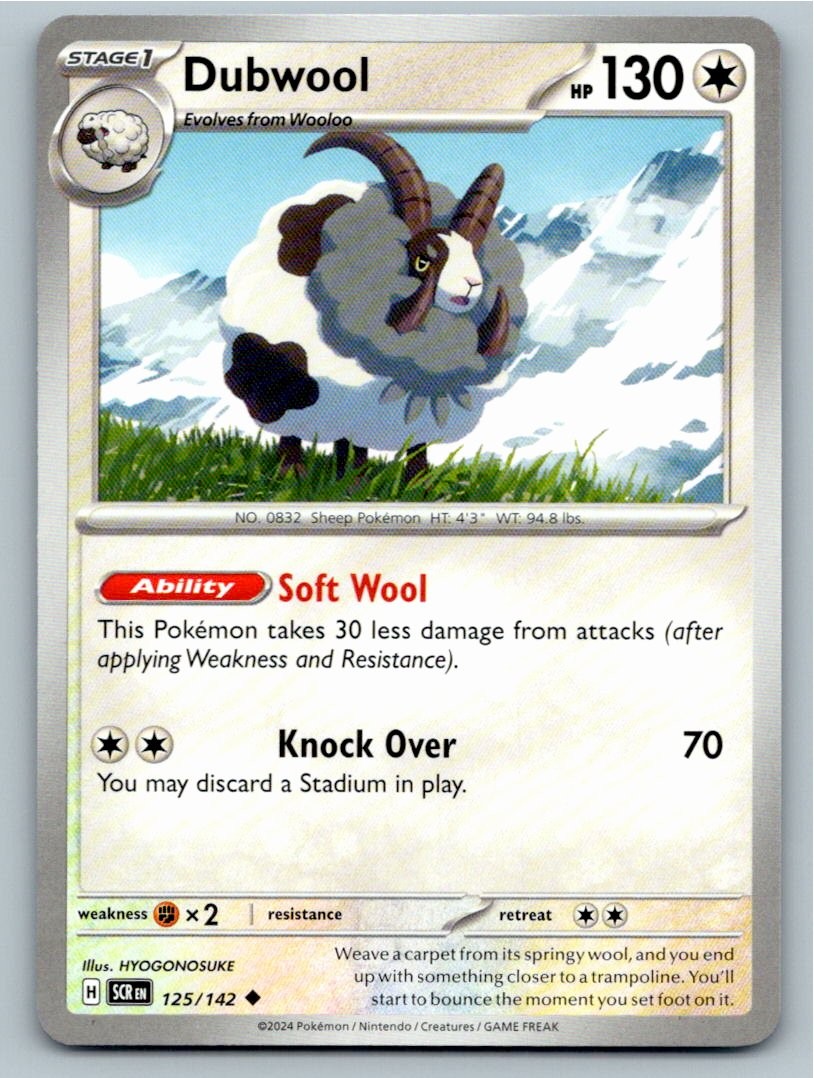 2024 POKEMON DUBWOOL STELLAR CROWN 125/142 UNCOMMON NM A36240 FREE S&H