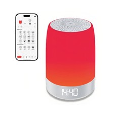 Red Light Sleep Sound Machine Night Light for Bedroom with 5-Level Red L