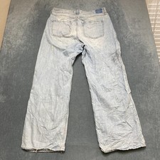 Hollister Baggy Jeans Womens 16 Blue Denim Distressed Ultra High Rise Wide Leg